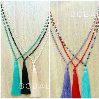 fashion necklace tassels bead crystal mix colorful wholesale alot free shipping